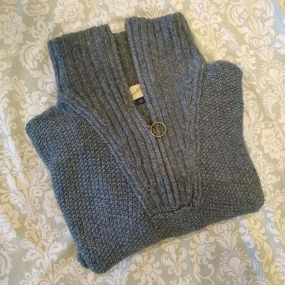 Universal Threat Funnel Neck Quarter Zip Sage Sweater M - Picture 3 of 9